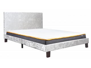 5ft King Size Berlinda Steel Crushed Velvet Fabric upholstered bed frame